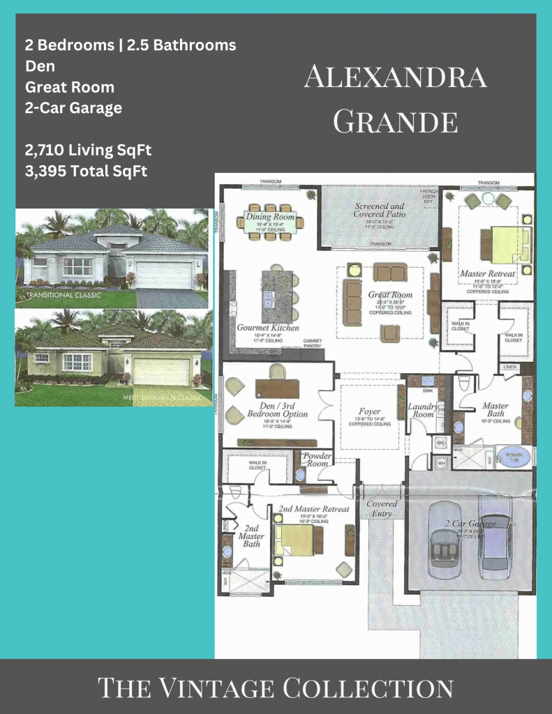 alt= "Alexandra Grande floor plan in Valencia Sound offers a two-car garage."