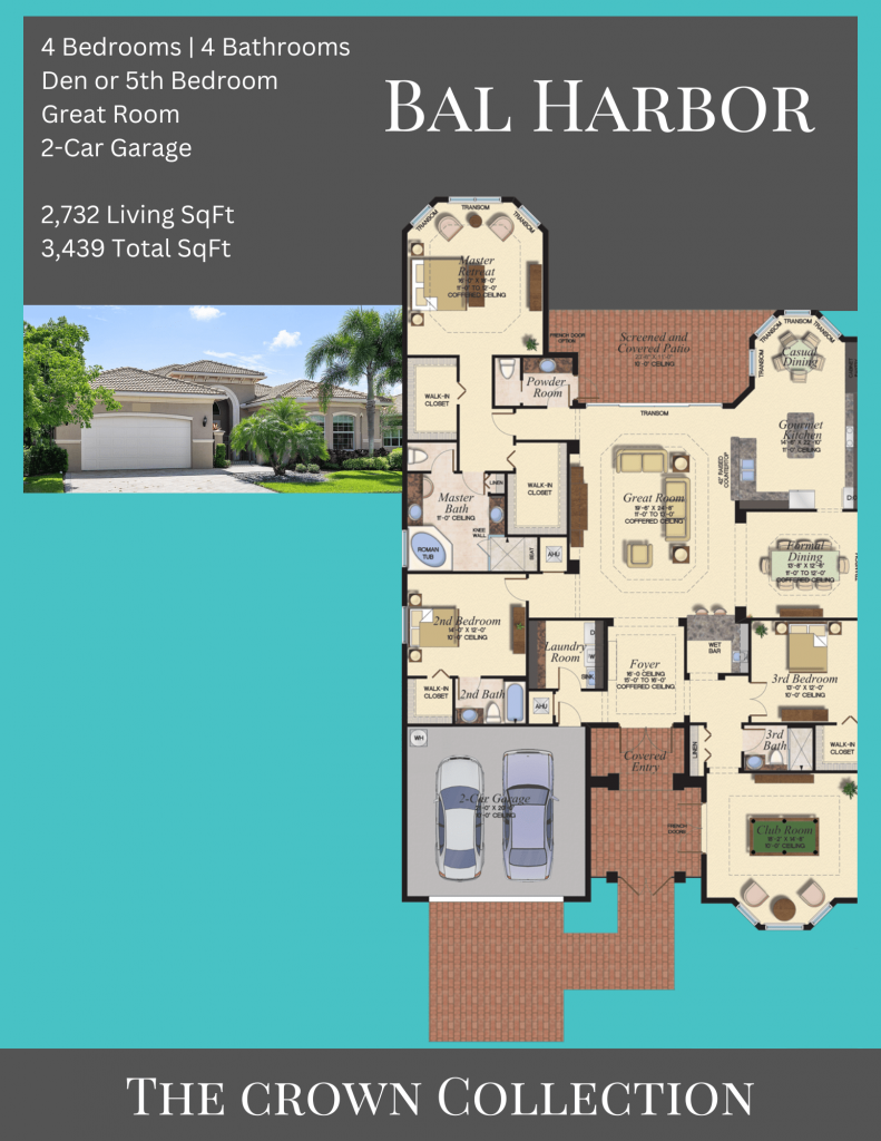 alt= "Bal Harbor floor plan in Valencia Cove with a den or 5th bedroom."