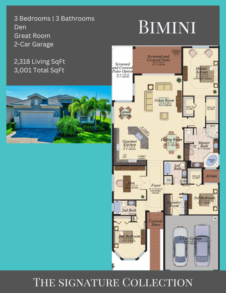 alt= "Bimini floor plan in Valencia Bay with 3 bedrooms and 3 baths."