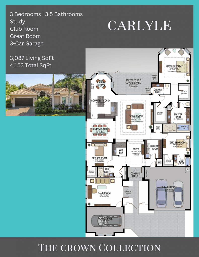 alt= "Carlyle floor plan in Valencia Cove with a study and a club room."