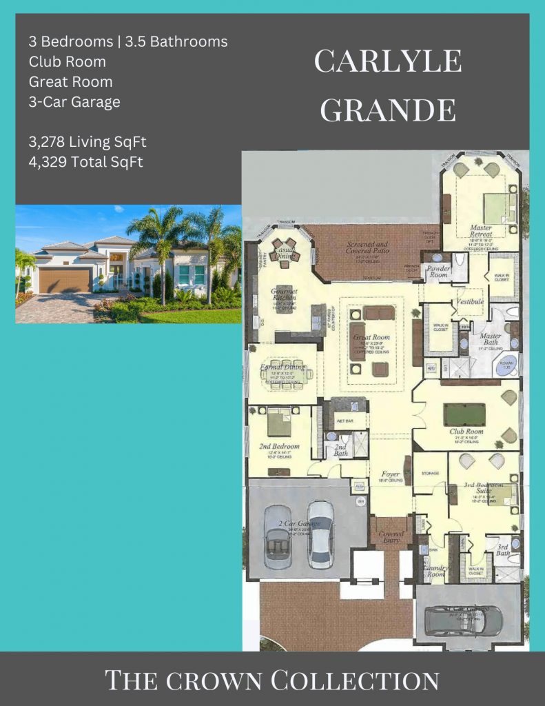 alt= "Carlyle Grande floor plan in Valencia Bay with a 3-car garage."