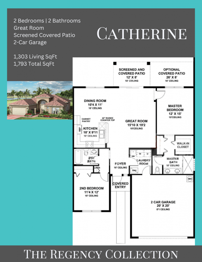 alt= "Catherine floor plan in Valencia Pointe with a great room."