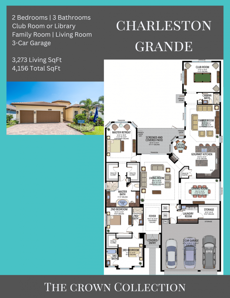 alt= "Chareleston Grande floor plan in Valencia Bay with 4,156 total square feet."