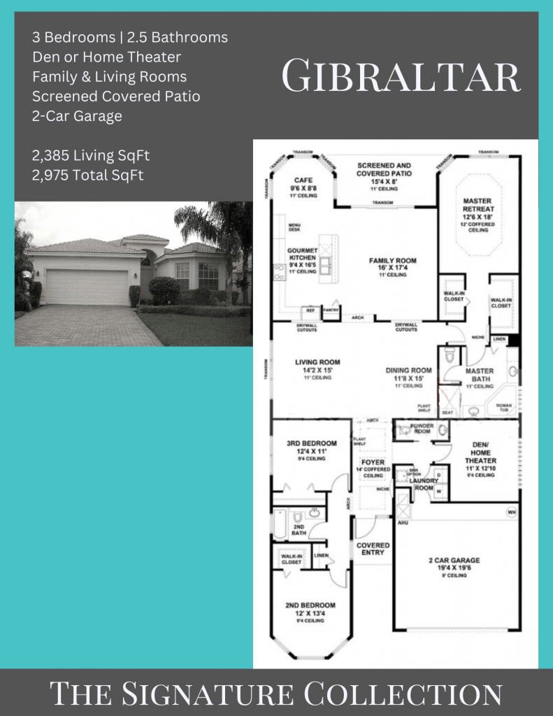 alt= "Gibraltar floor plan in Valencia Palms with a den or home theater."