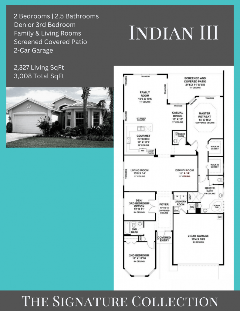 alt= "Indian III floor plan in Valencia Palms with a den or 3rd bedroom."