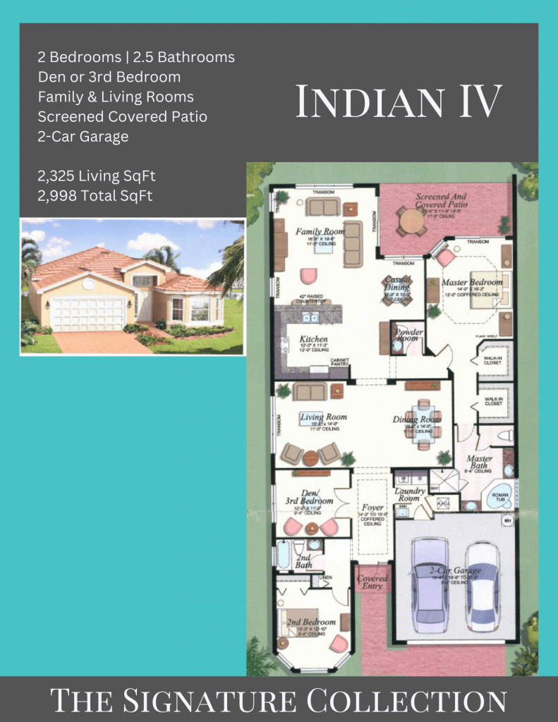 alt= "Indian IV floor plan in Valencia Pointe with a den or 3rd bedroom."