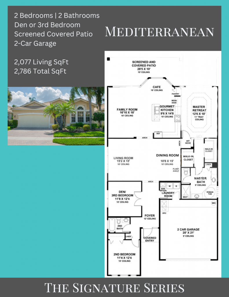 alt= "Mediterranean floor plan in Valencia Shores with 2,786 total square feet."