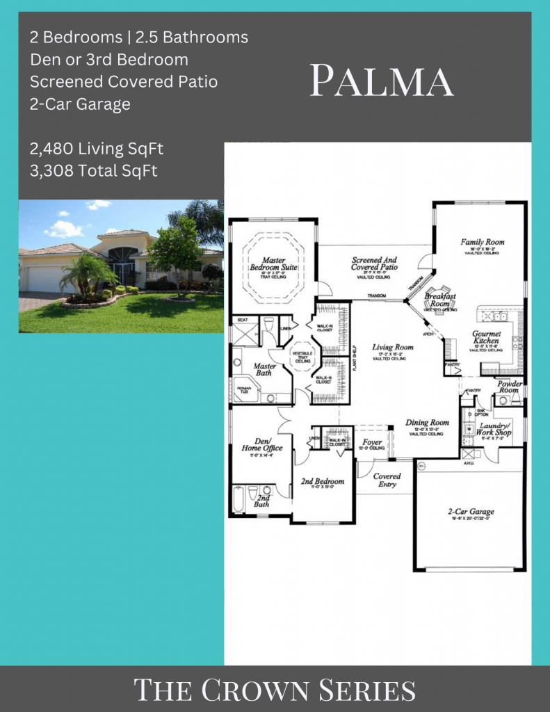 alt= "Palm floor plan in Valencia Shores a den or third bedroom option."