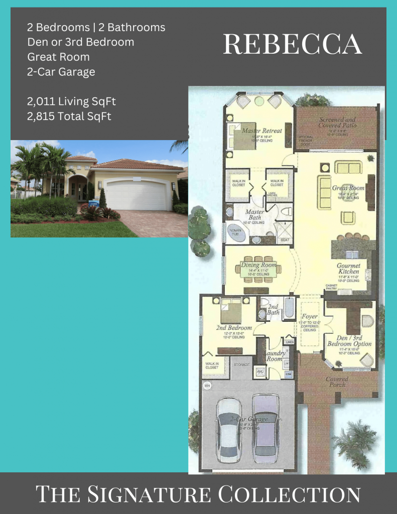 alt= "Rebecca floor plan in Valencia Cove with 2 to 3 bedrooms."