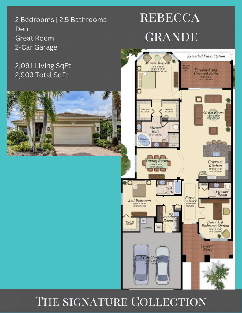 alt= "Rebecca Grande floor plan in Valencia Bay with 2,903 total square feet."