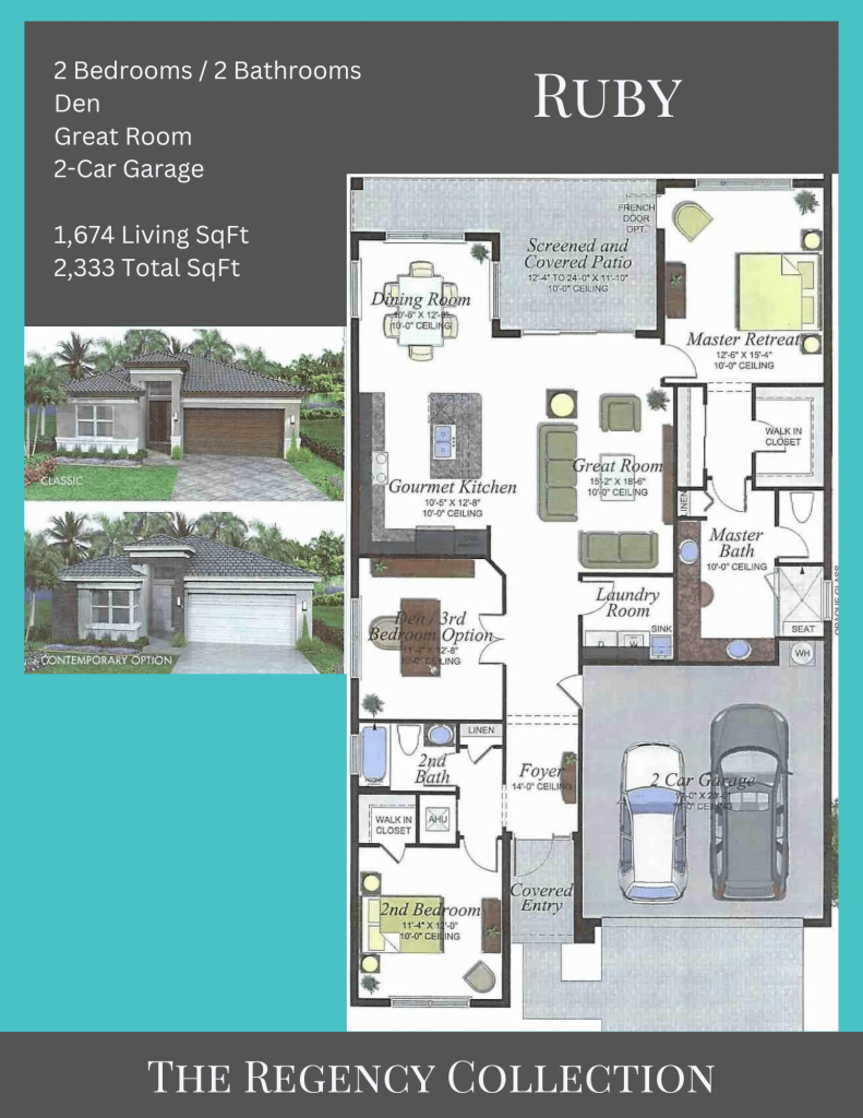 alt= "Ruby Floor Plan in Valencia Sound offers 2,333 total square feet."