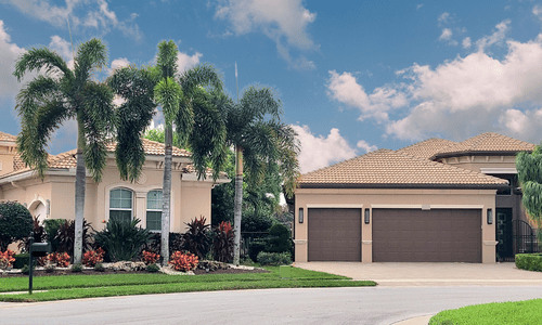 alt= "Contemporary and Mediterranean style homes in Valencia Cove, a Boynton Beach 55 plus community."